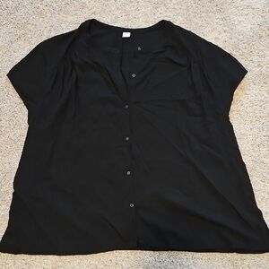 Old Navy Women's Black Button-Down Shirt